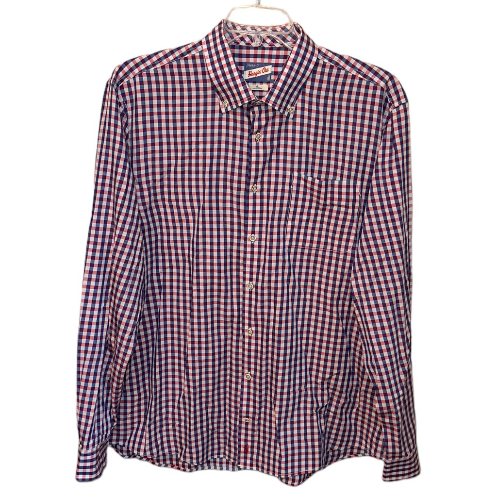 Men's Johnnie-O Abner Hangin' Out Long Sleeve Button Up Plaid Shirt Size Xl